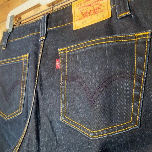 Levi's 525 "Nouveau Downtowner" Dark Wash Boot Cut Jeans - Size 10/L-M - Picture 8 of 13